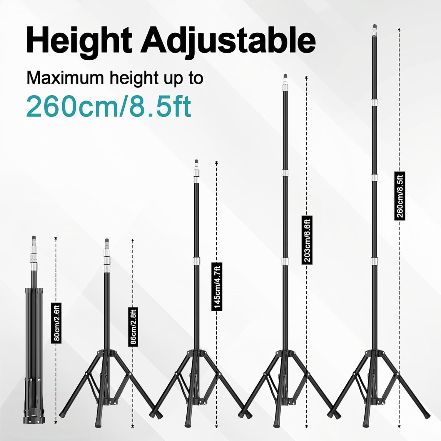 2.8-8.5Ft Adjustable Reverse Folding  Light Stand