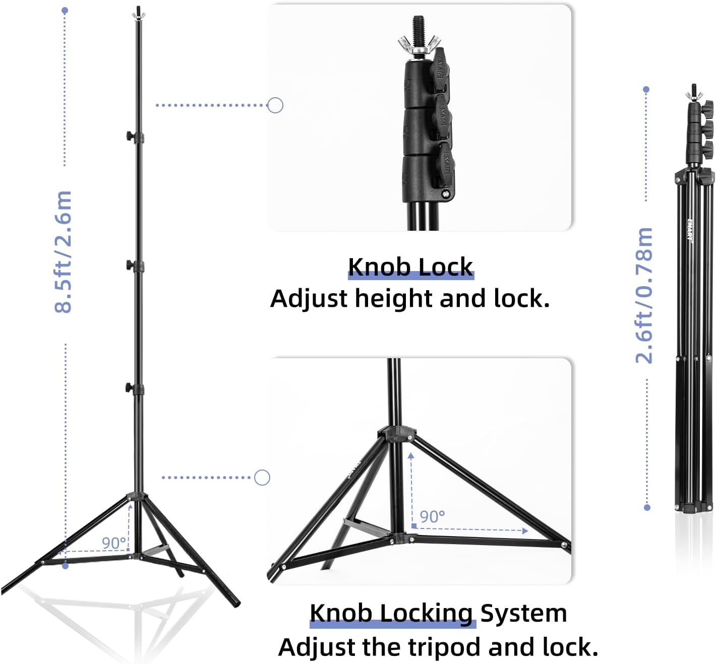 8.5x10Ft  Photography Backdrop Stand Kit with 3 Polyester Backgrounds