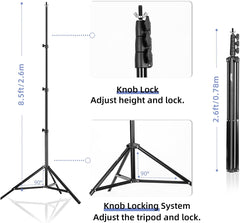 8.5x10Ft  Photography Backdrop Stand Kit with 3 Polyester Backgrounds