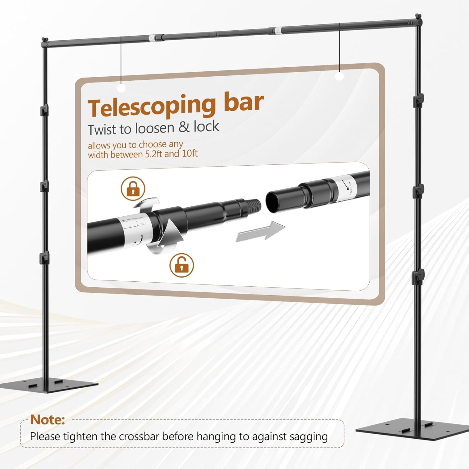 Pipe and Drape Adjustable Photography Backdrop Stand Kit