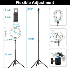 10 inch RGB Ring Light - Adjustable Tripod Stand & Cell Phone Holder
