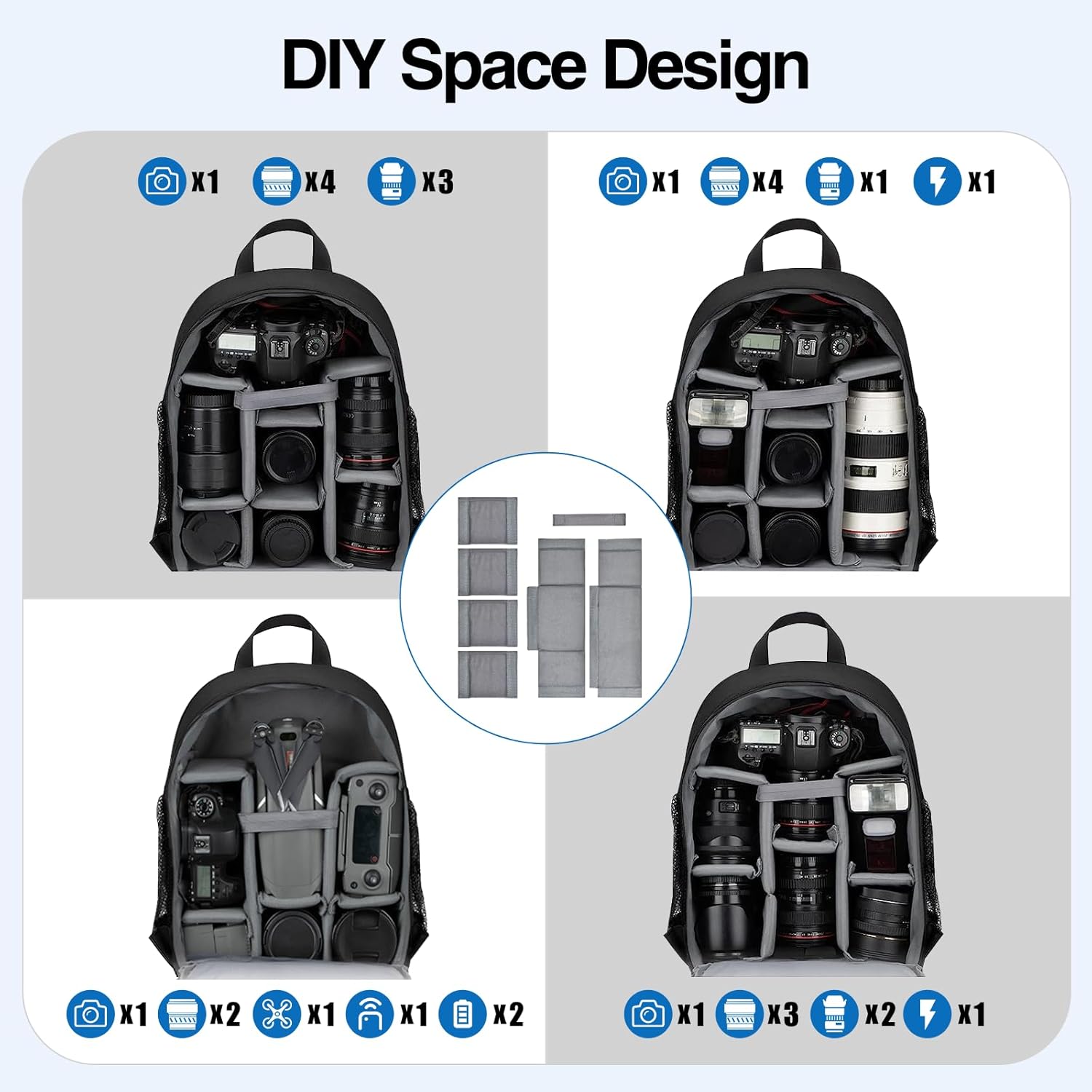 Small Camera Backpack Bag Professional with Waterproof Rain Cover