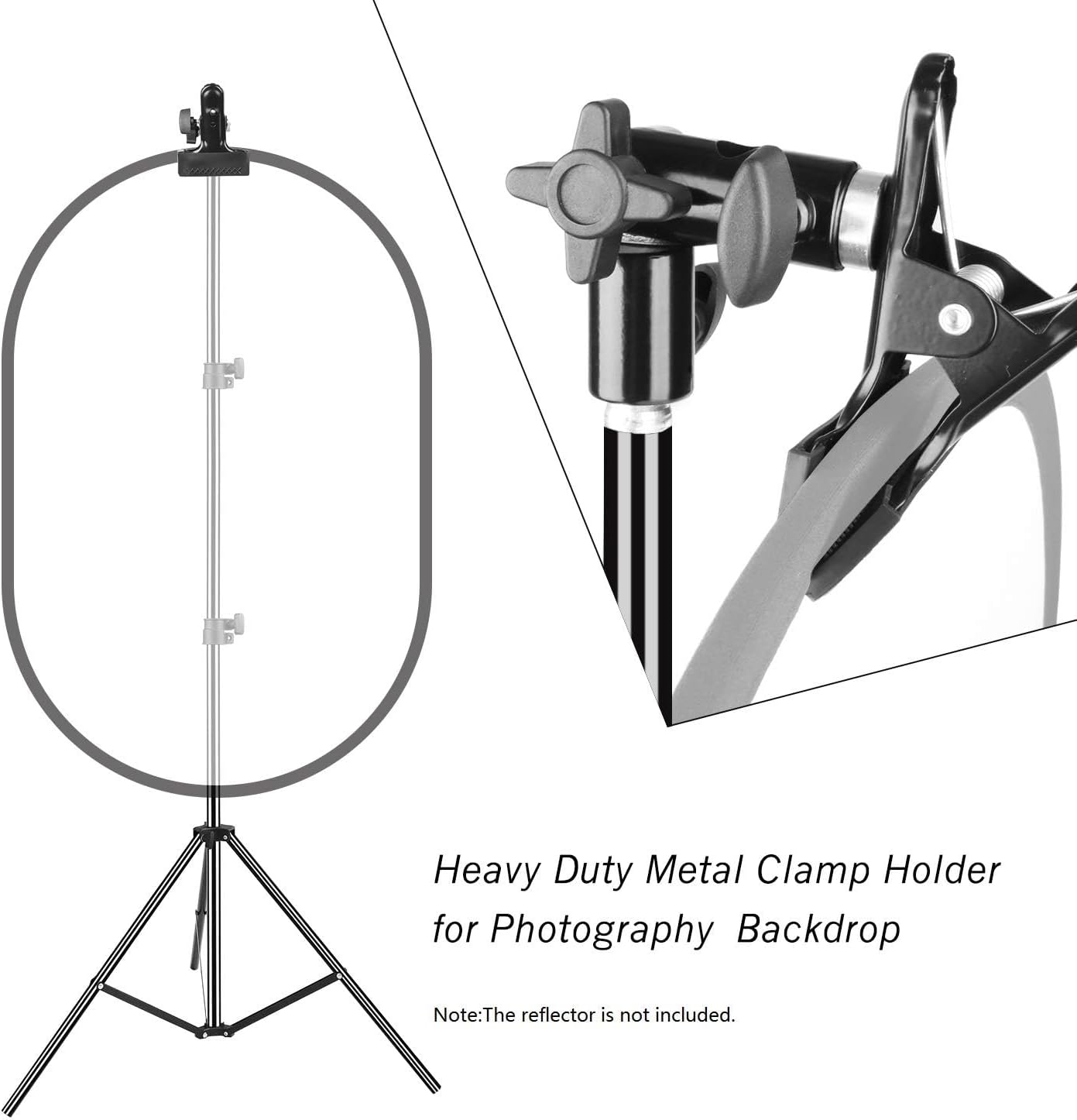 8.5FT Background Disc Reflector Light Stand with 5/8" Heavy Duty Clamp Holder