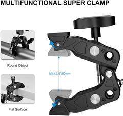 Super Clamp Camera Mount with 3 inch 360° Dual Ballhead&Overhead Camera Mount Rig