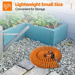 3/8” Light-weight Coil Garden Hose, EVA Flexible Curly Water Pipes with Nozzle