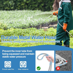 3/8" 304 Stainless Steel Garden Hose Metal Heavy Duty Water Hose, Flexible , 3/4" Solid Brass Connectors, No-Expandable , Rubber Grip