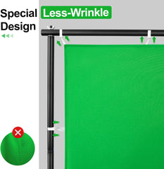 7x10Ft Green Screen Backdrop Kit with 9.5x9.5Ft Movable Stand