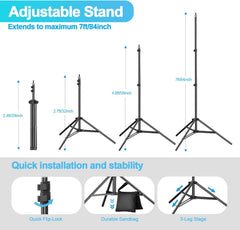 7x10ft Photography Backdrop Stand Kit with 6.5x10ft Polyester Backdrop (White, Black)