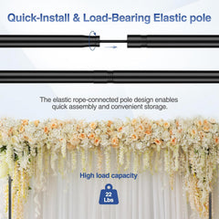 10x7.7ft Rolling Backdrop Stand with Wheels, Adjustable and Movable Photo Backdrop Banner Stand