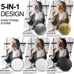 5 in 1 Photo Collapsible Photography Reflector with Bag