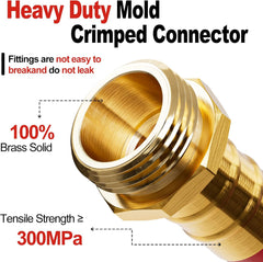 5/8" Rubber Heavy Duty Garden Hose with 360° Rotating Grip, No Kink, Anti-UV, Flexible, 3/4'' Brass Fittings