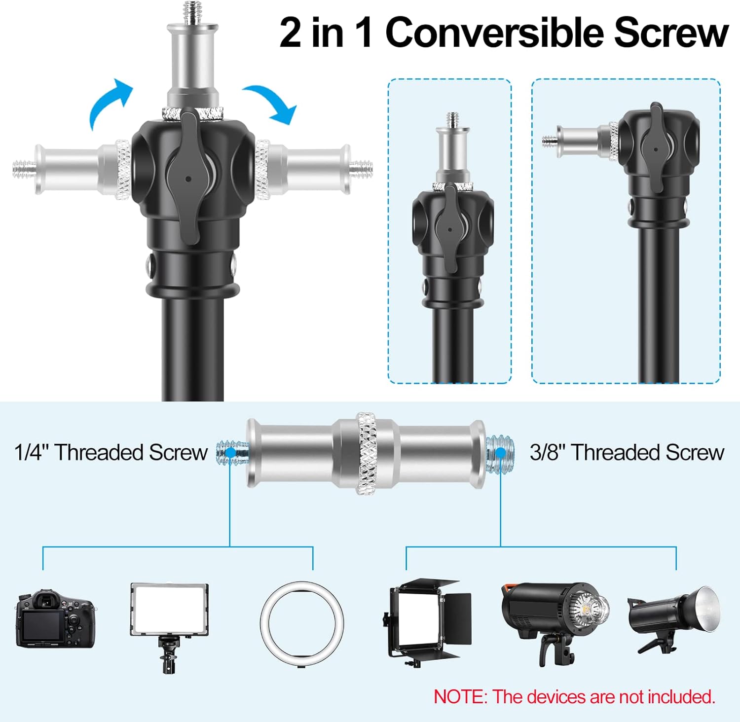 41" Camera Ceiling Adjustable Mounting Boom Arm with 1/4" to 3/8" Adapter