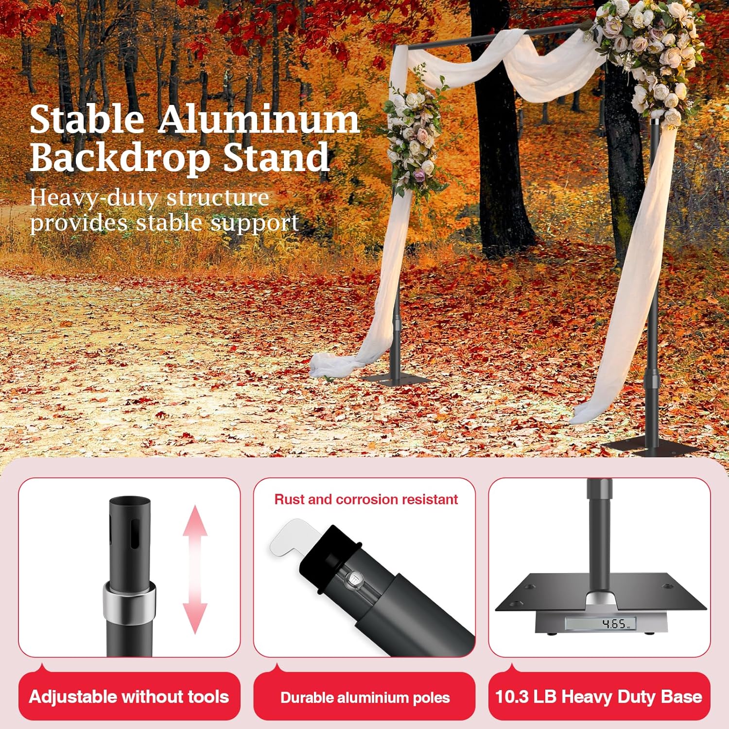 10ftx10ft Pipe and Drape Stand Kit-Black