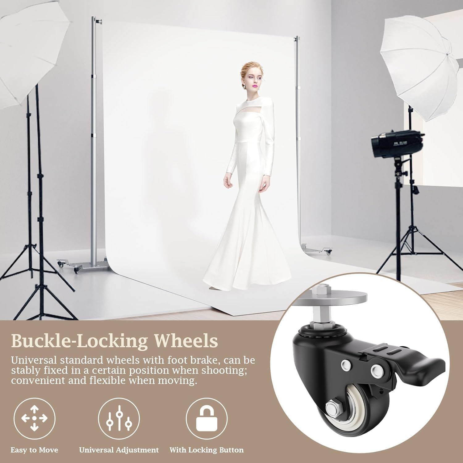 10ftx10ft Pipe and Drape Backdrop Stand Kit with Wheels