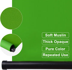 75 x 79in Retractable Green Screen, Chroma Key Panel Pull Down Auto-Locking and Self-Rewinding, Collapsible Wrinkle-Resistant Chromakey Backdrop