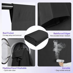 8.5x10 ft Adjustable Photo Backdrop Stand Kit with 12x10ft Portable Black Backdrop