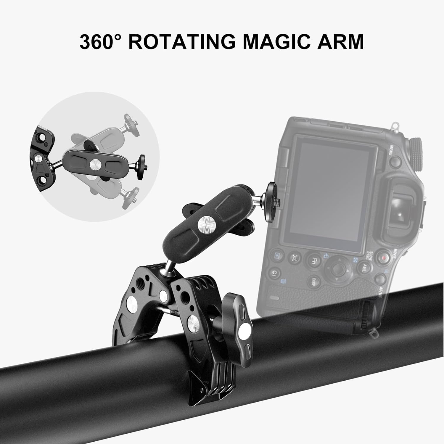 Super Clamp Camera Mount with 3 inch 360° Dual Ballhead&Overhead Camera Mount Rig