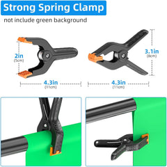 Portable T-Shape Backdrop Stand Kit with Adjustable Frame, 4 Spring Clamps & Carry Bag