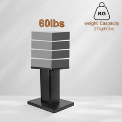 Pair of 12" Tall Heavy Duty Desktop Bookshelf Speaker Stands for Surround Sound Home Theater Rear Speakers, Black Wood Studio Monitor Stand - Supports 60 lbs