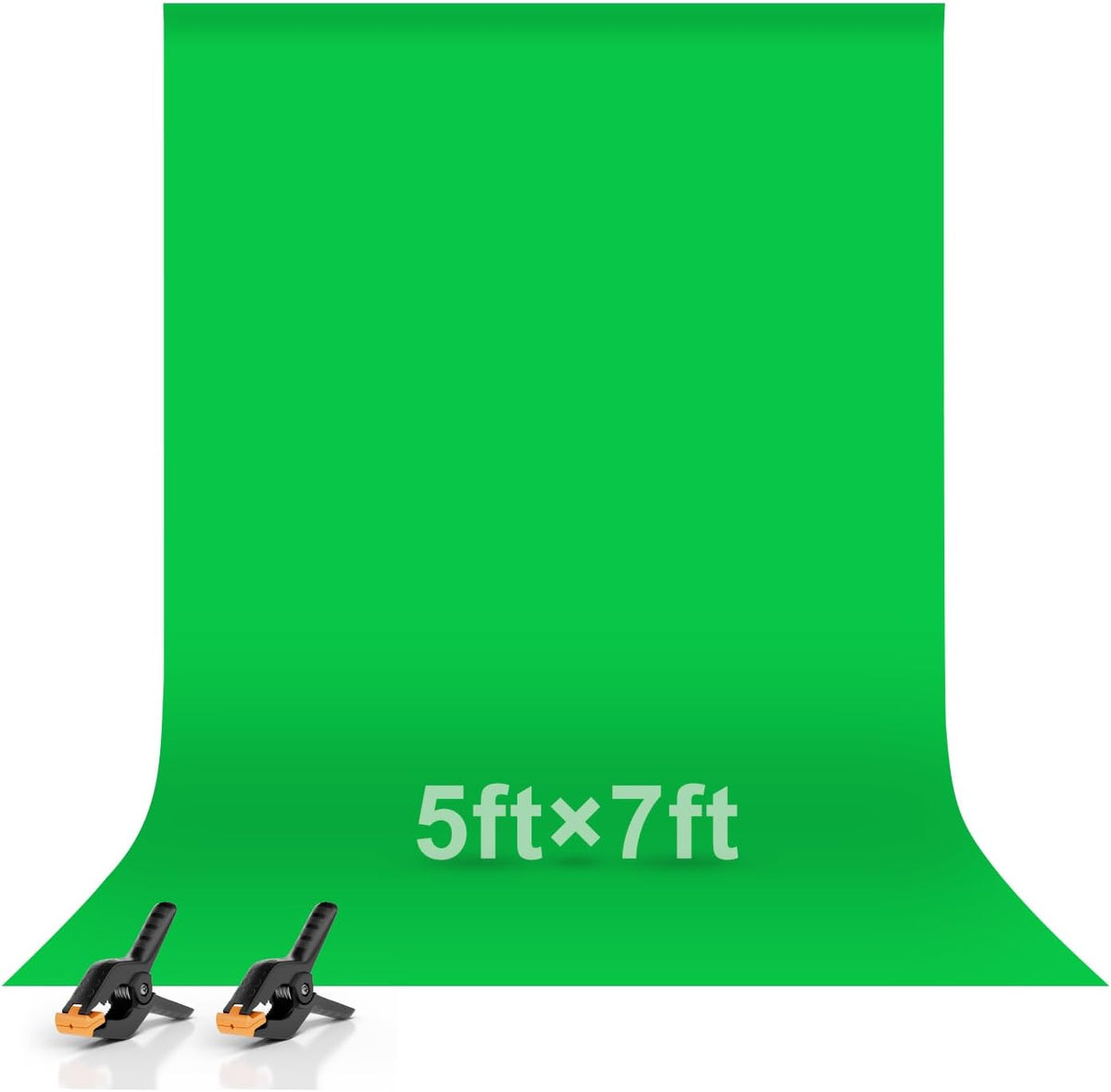 Emart 5x7フィート グリーンスクリーン背景、ポリエステルしわ防止カーテン生地