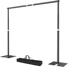 White Smoke EMART 10x10ft Heavy Duty Backdrop Stand, Pipe and Drape with Flat Base
