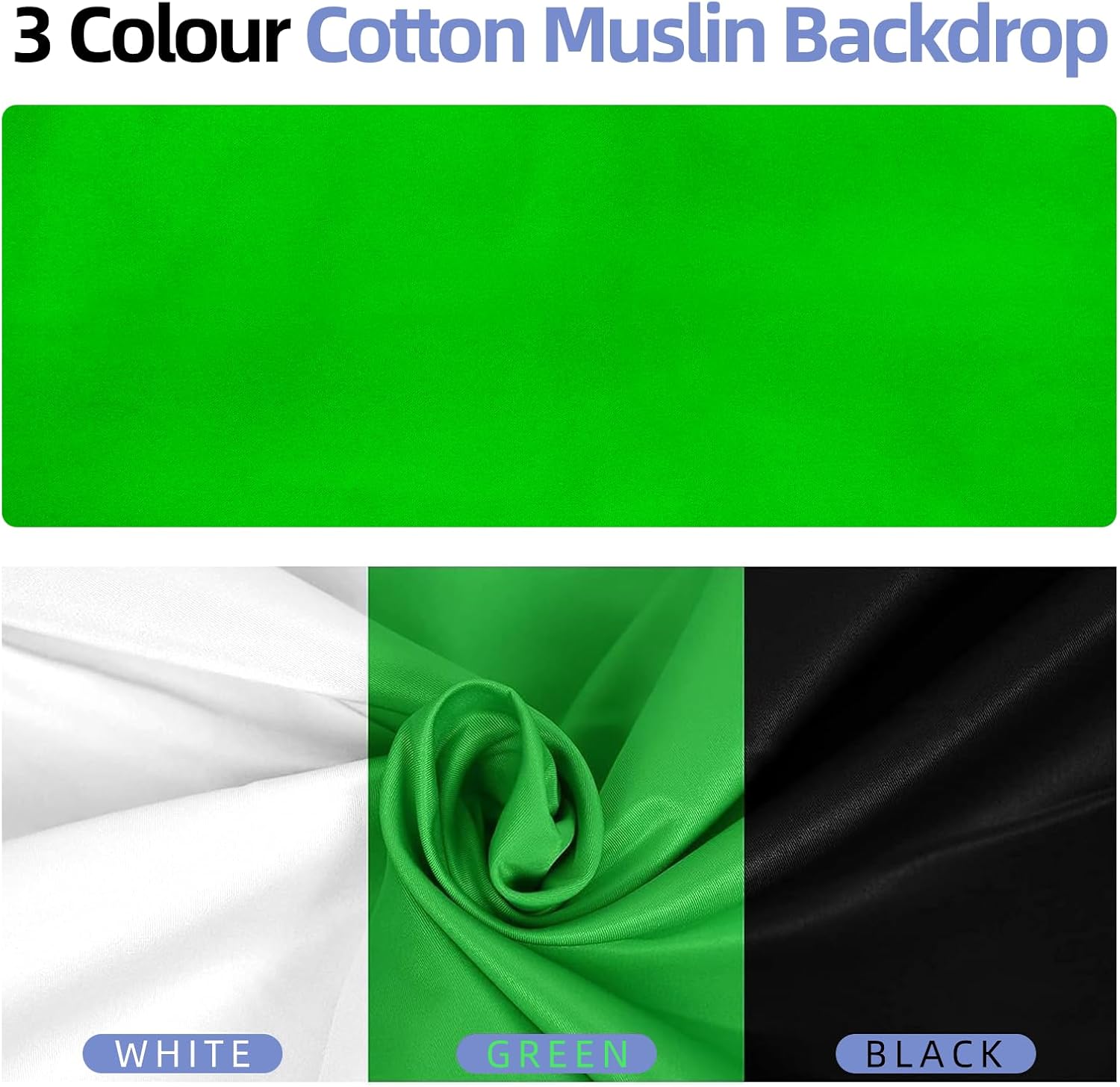 8.5x10Ft  Photography Backdrop Stand Kit with 3 Polyester Backgrounds