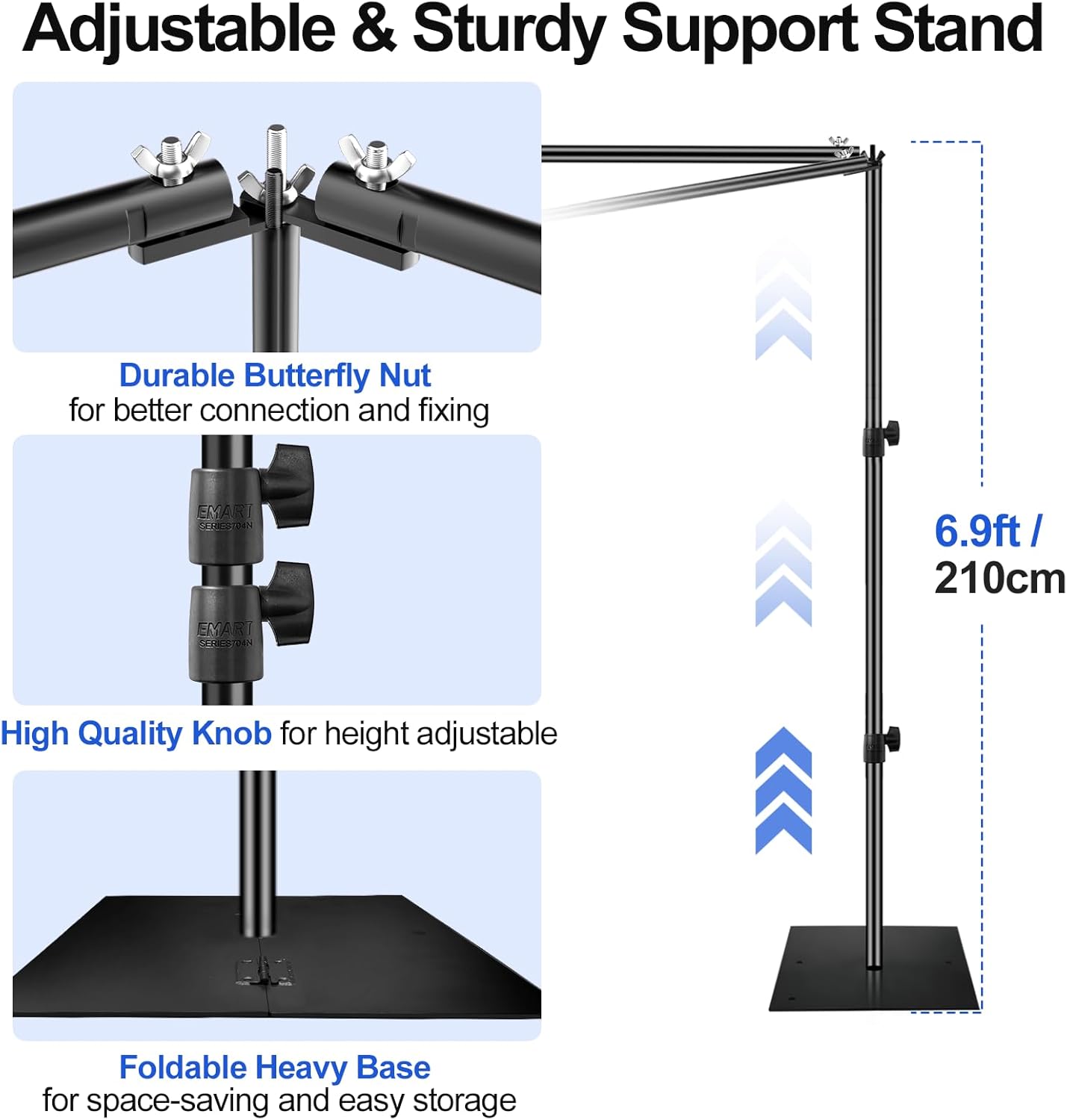 Heavy Duty Square Pipe and Drape Backdrop Stand Kit