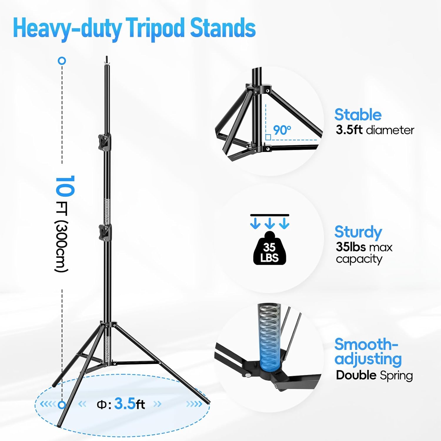 10x20 Ft Heavy-Duty Photography Backdrop Stand Kit with 300° Angle Rotatable Connector