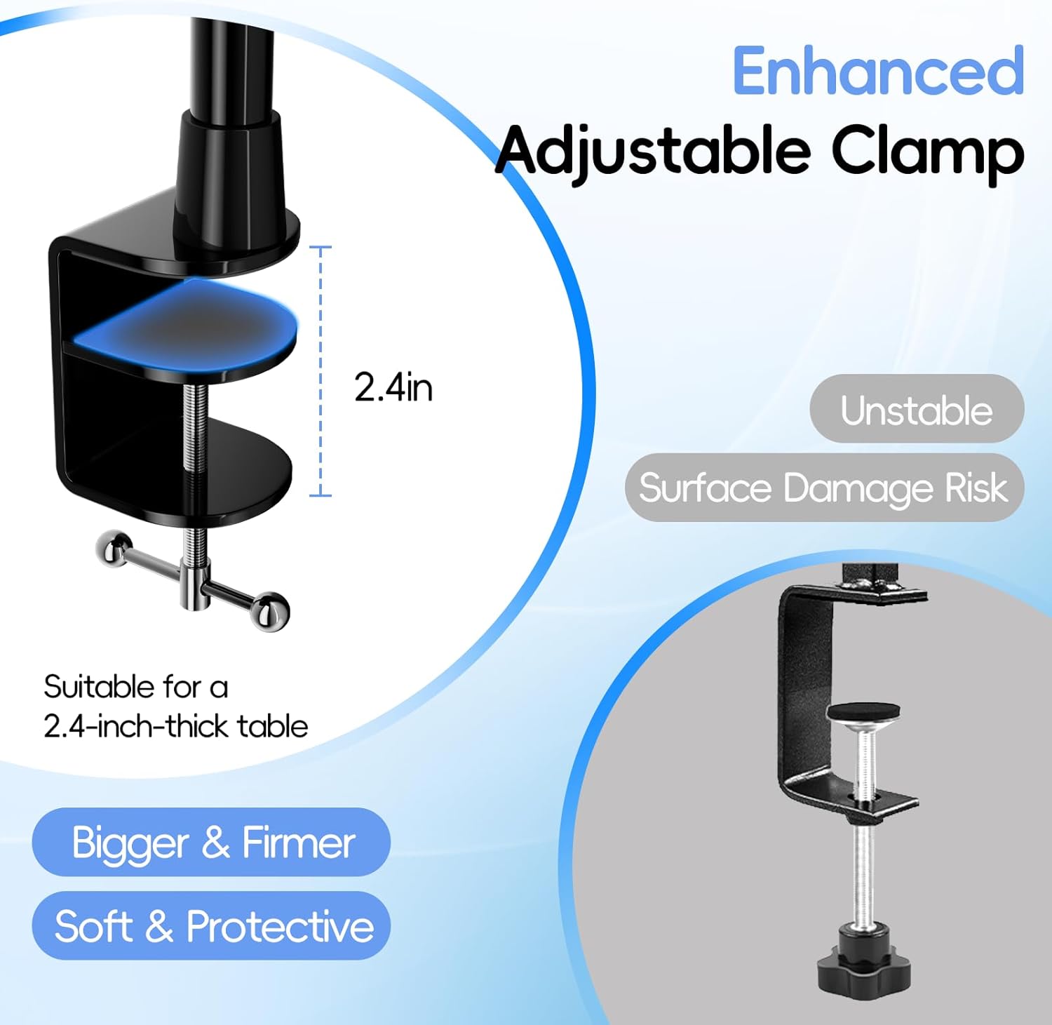 70" Tall & 94" Length Adjustable Table Rod Stand with Clamps