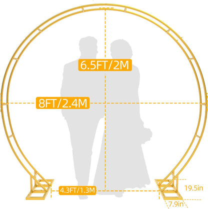 EMART 6.5x7.8FT Gold Round Backdrop Stand, Double Tubes Circle Balloon Arch Frame, Metal Flower Arch Stand for Wedding - EMART INTERNATIONAL, INC (Official Website)