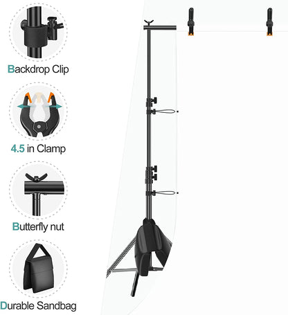 【Light Weight】Screw Knob Design Backdrop Stand with 2 Crossbars