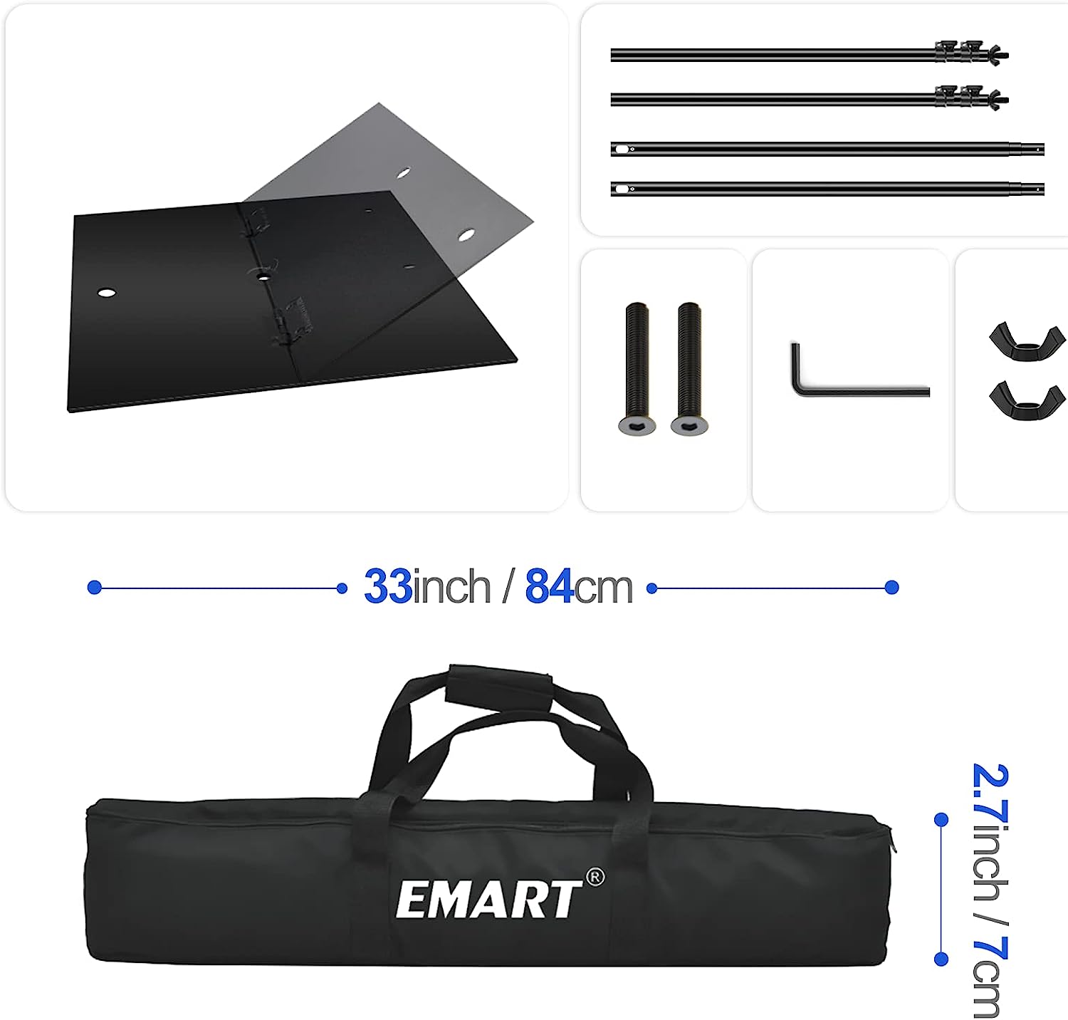 8.5 x 10 ft Adjustable Backdrop Stand with Steel Base