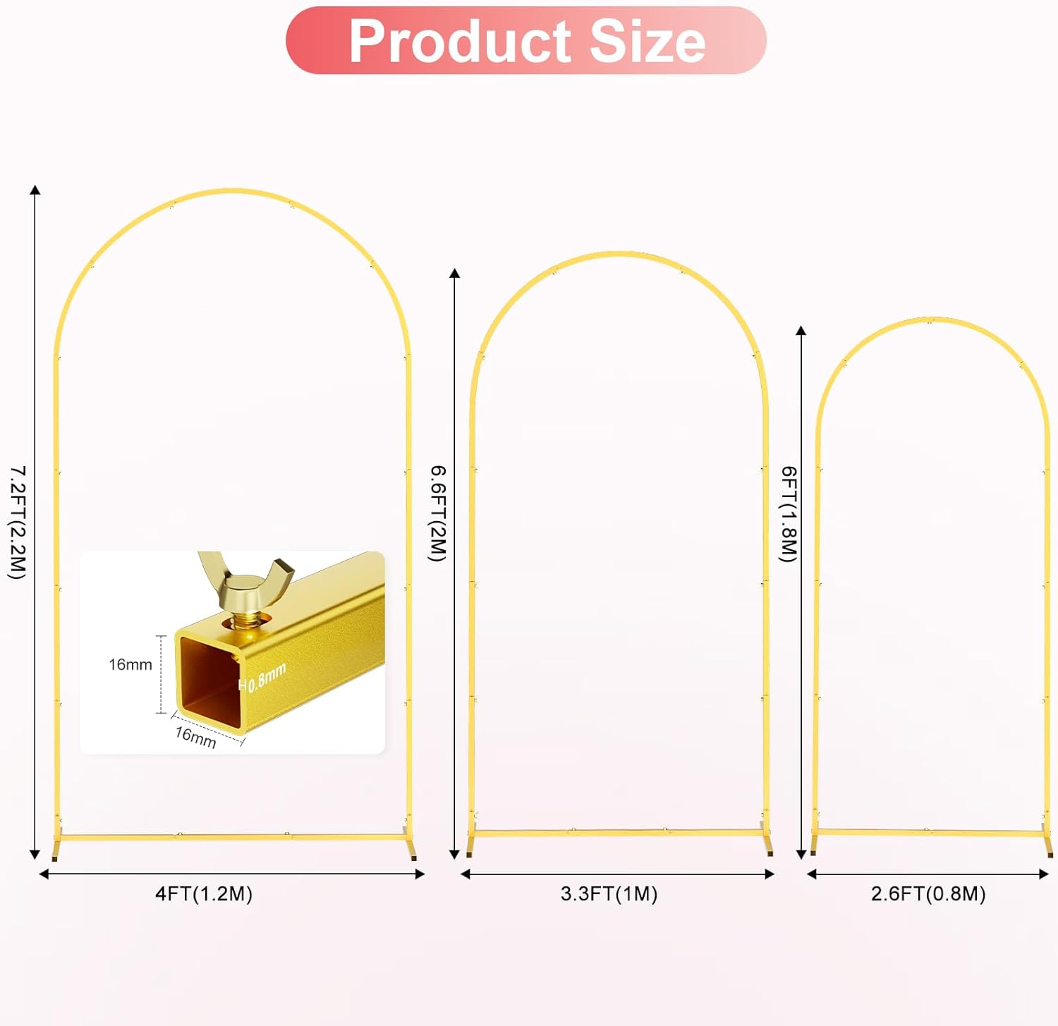 Metal Gold Balloon Arch Stand