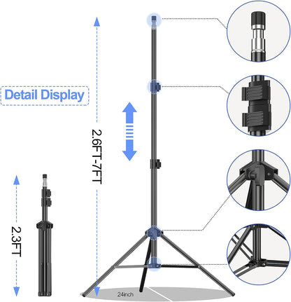 EMART 7×10 ft Stand Kit with Polyester Backdrop(Black/White/Green)