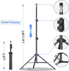 7×10ft Stand with Polyester Backdrop(Black/White/Green)