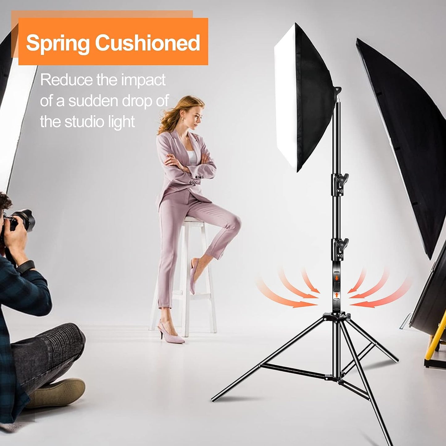 8.5 ft Heavy Duty Aluminum Light Stand with Carrying Bag