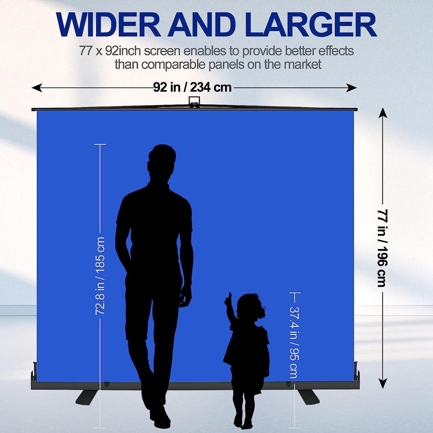 77 x 92 inch Collapsible Chromakey Panel, Aluminium Base/ Wrinkle-Resistant/ Auto-Locking (Blue)