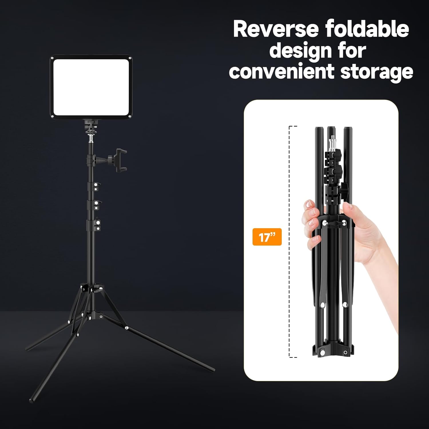 60" Tripod LED Video Light Kit, Upgrade 2800-7000K Dimmable Lighting