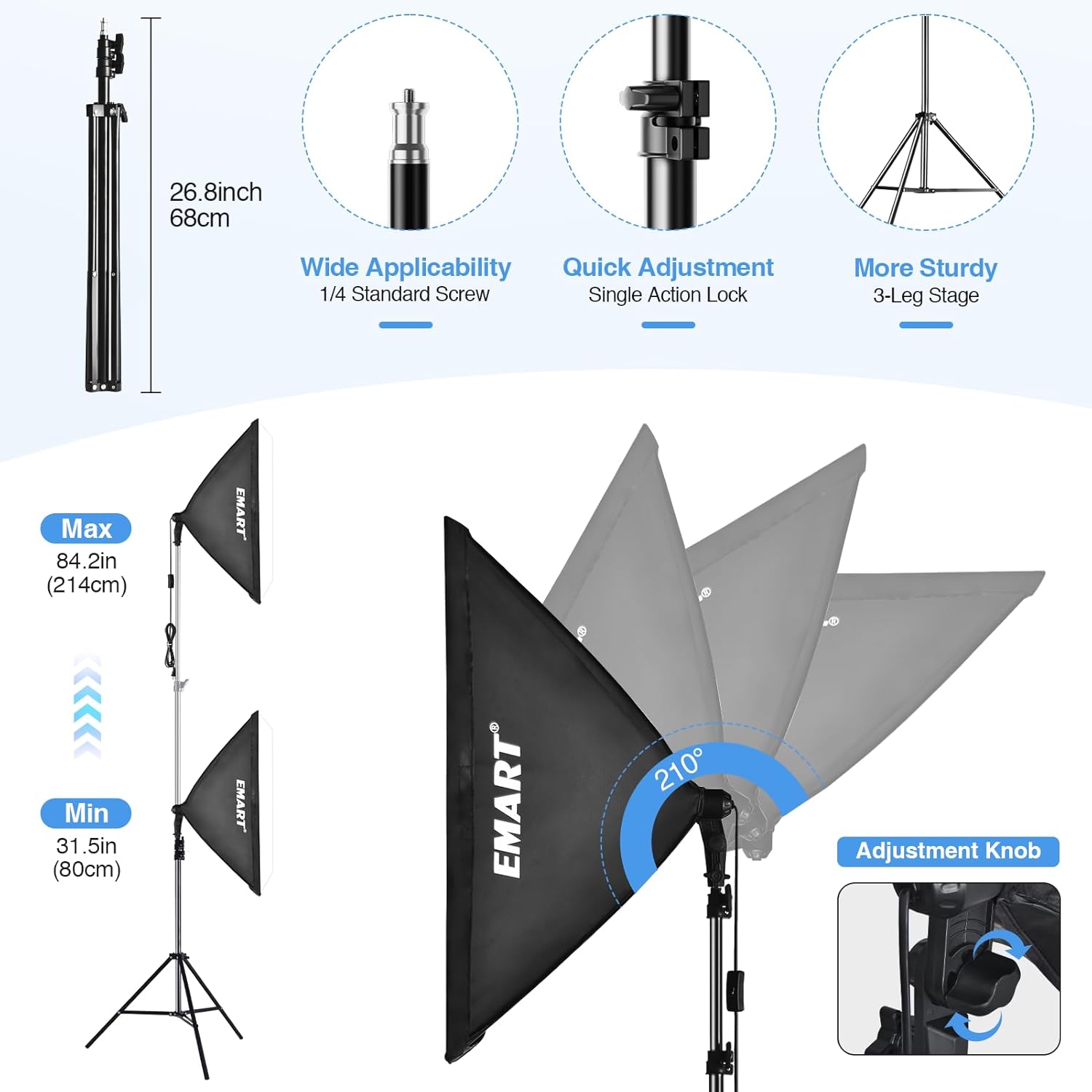 20"x28" Softbox Lighting Kit with 40W 6500K LED Bulbs
