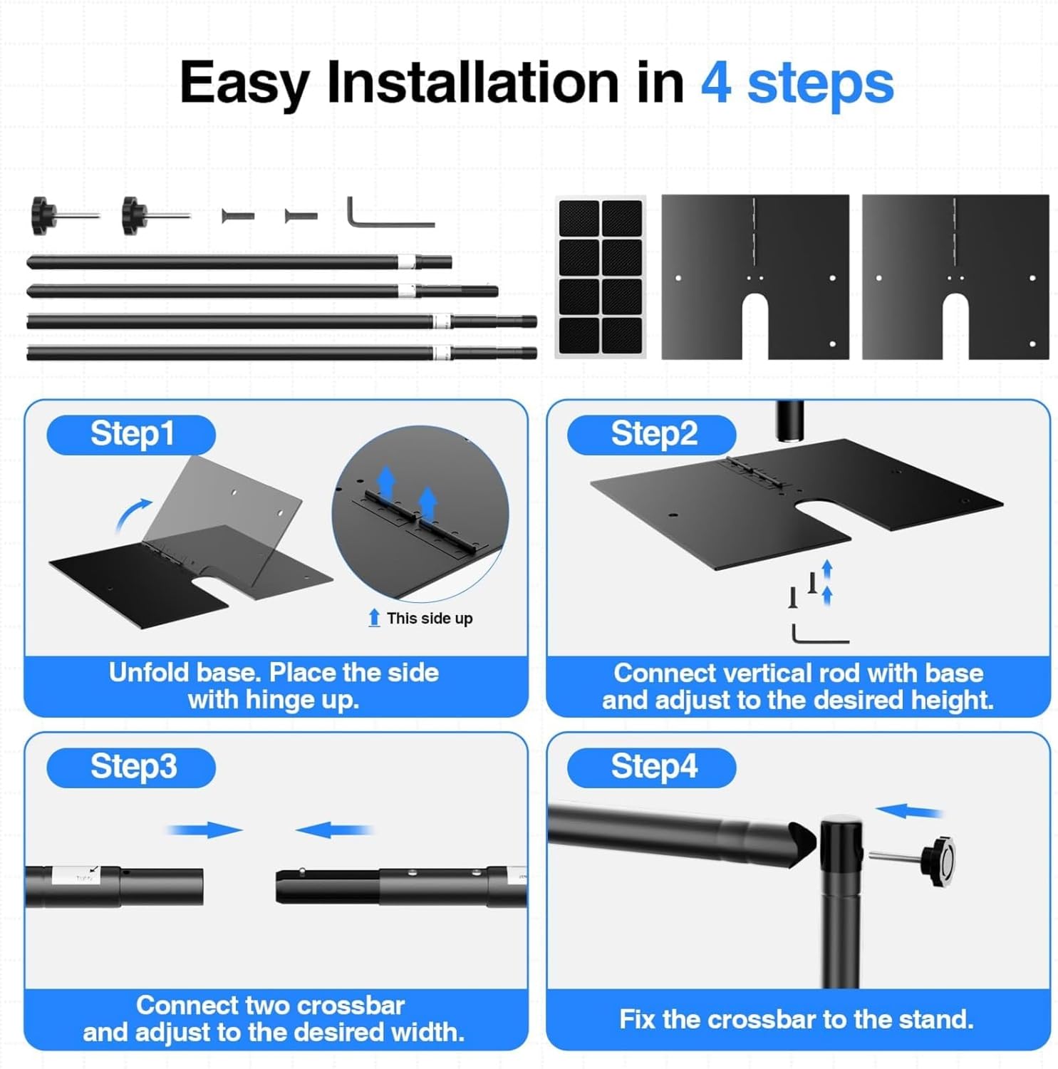 Heavy Duty Pipe and Drape Adjustable Backdrop Stand Kit-Black