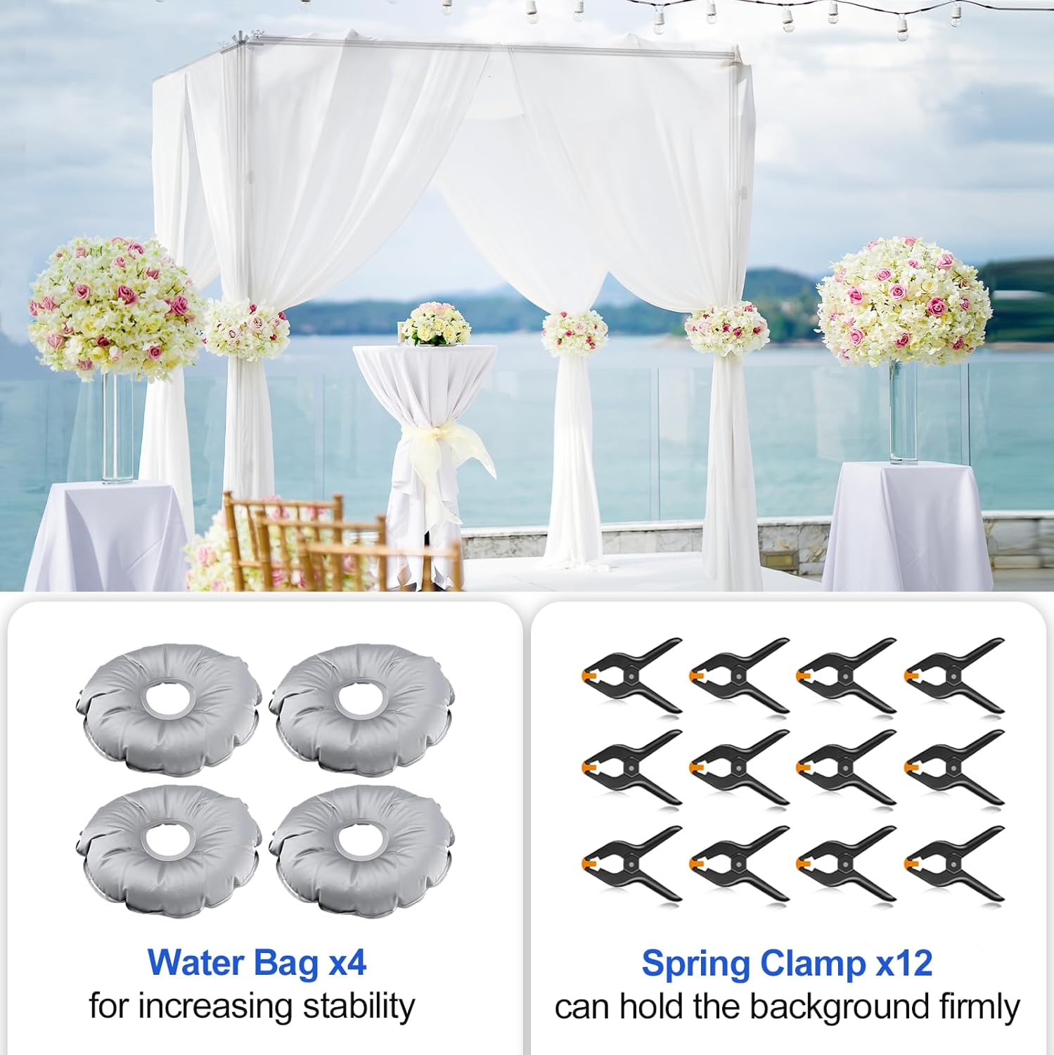 Heavy Duty Square Pipe and Drape Backdrop Stand Kit