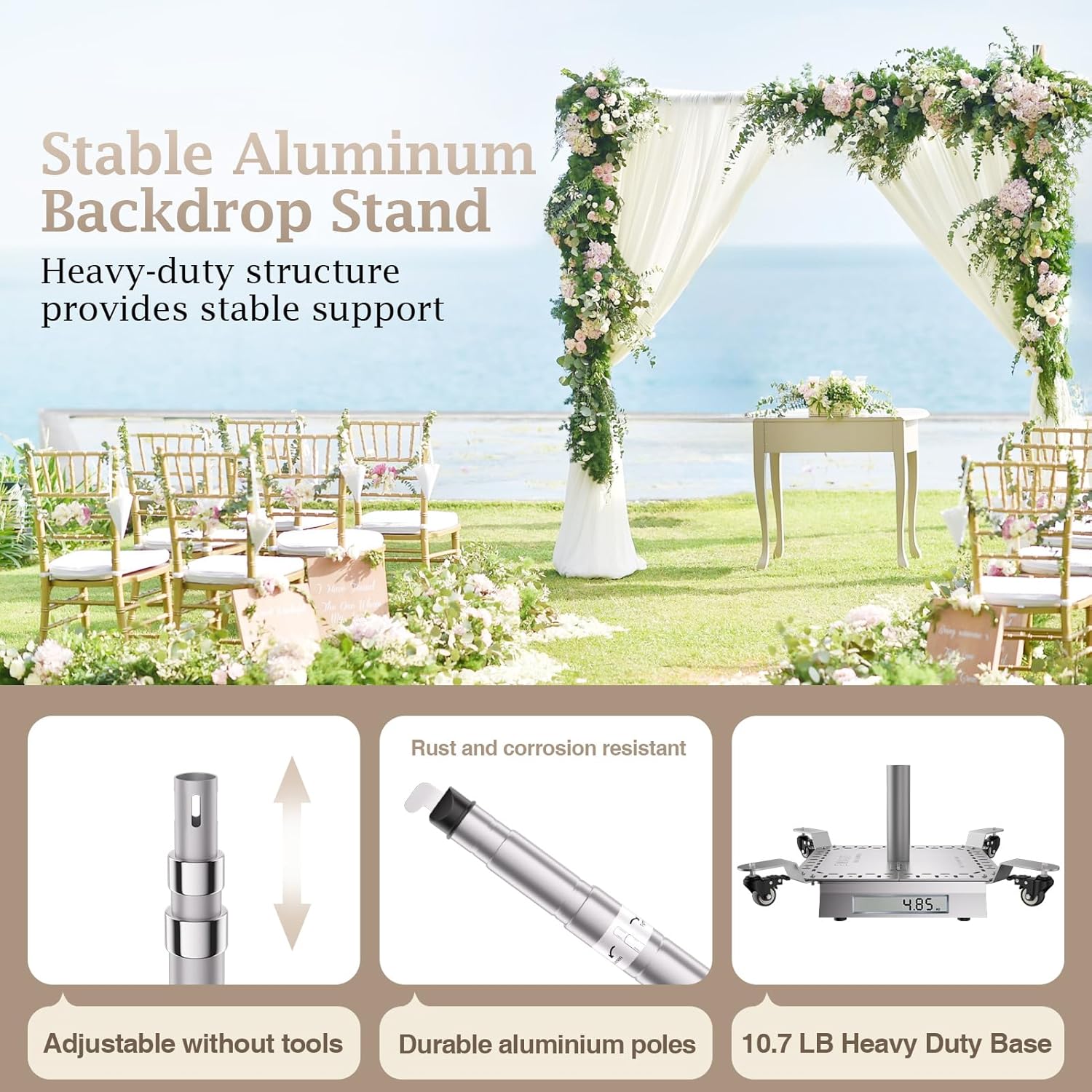 10ftx10ft Pipe and Drape Backdrop Stand Kit with Wheels