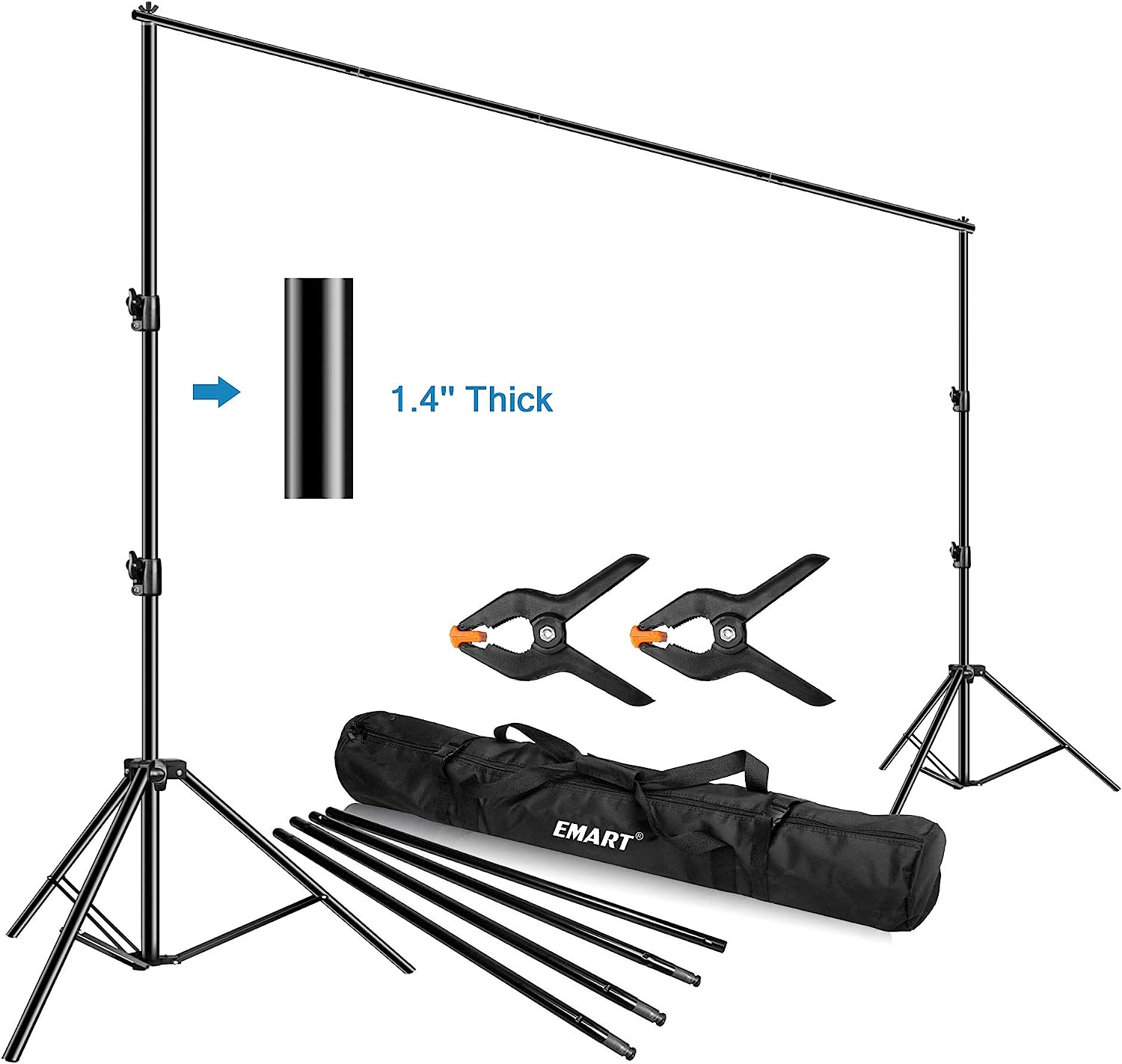 【Heavy-Duty】Screw Knob Backdrop Stand with 4 CrossBars ( Interlock)