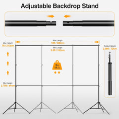［Super Sale］10X7 FT Backdrop Stand - Basic Kit