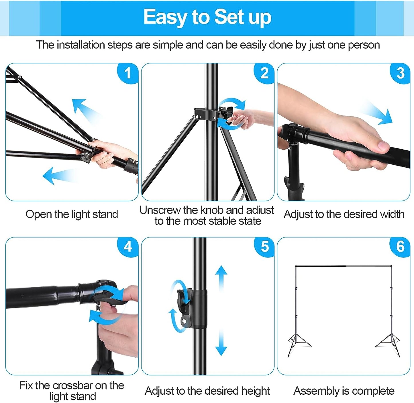 10 x 10 ft Heavy Duty Backdrop Support System Kit