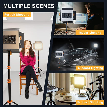 2 Packs Dimmable Bi-Color 480 LED Video Lighting Kit