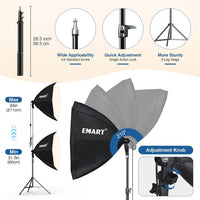 25.5" Soft Box Lights Kit with 2x135W Remote Controlled LED Bulb