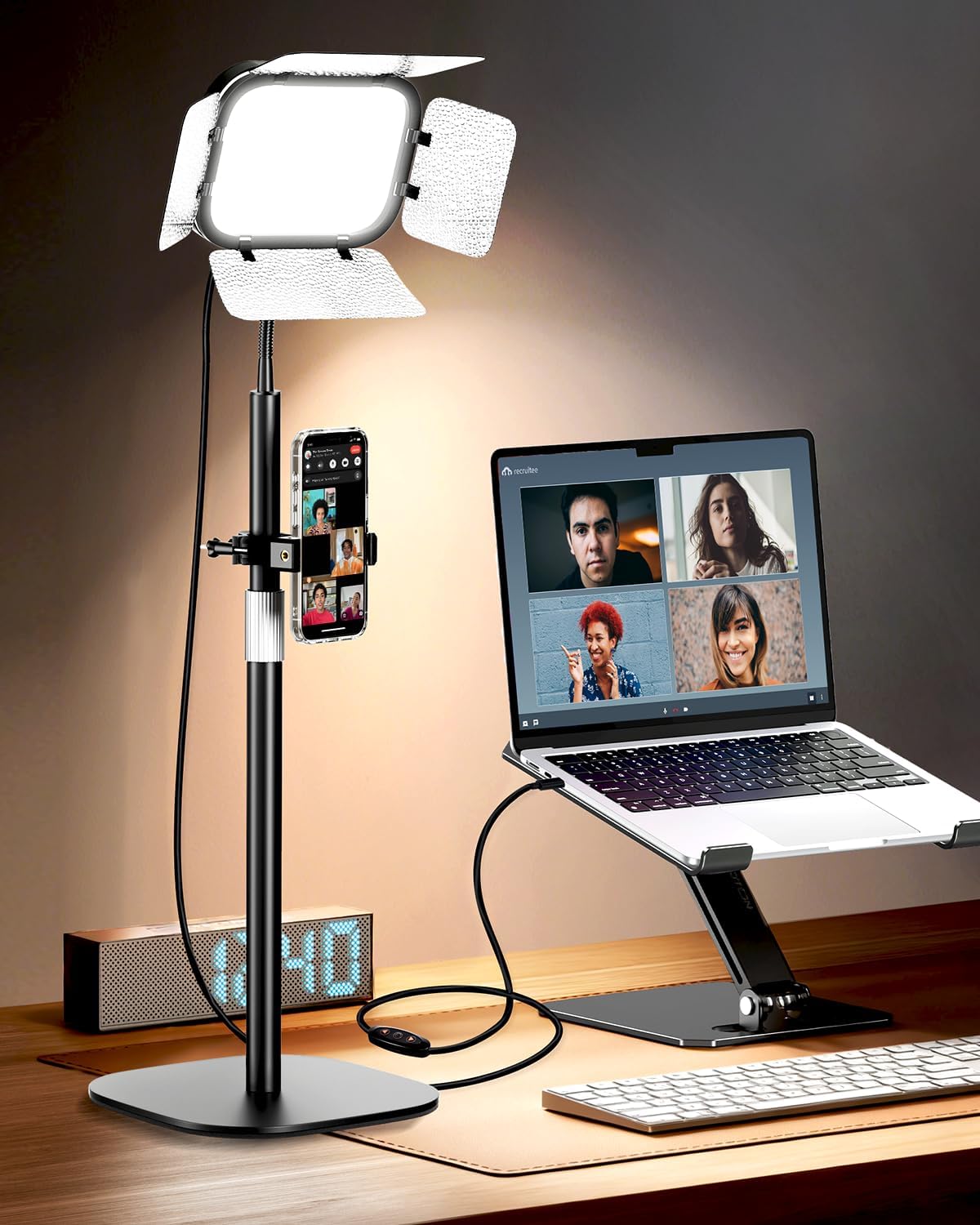 Zoom Meetings Streaming Light for Desk with Flexible Gooseneck