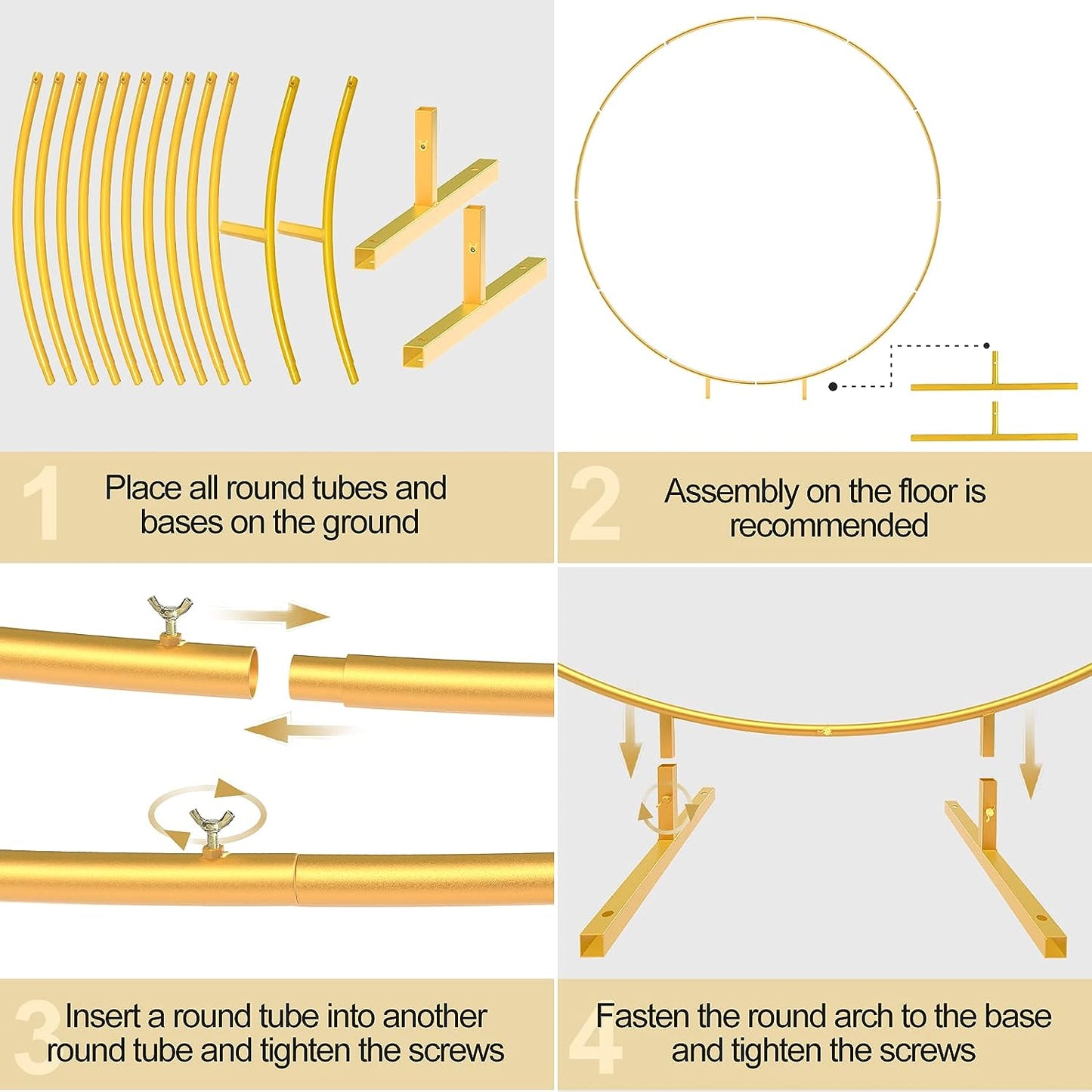 6.5 Ft Gold Balloon Circle Arch Stand