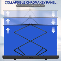 77 x 92 inch Collapsible Chromakey Panel, Aluminium Base/ Wrinkle-Resistant/ Auto-Locking (Blue)